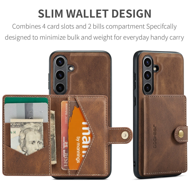 For Samsung Galaxy S24 FE 5G JEEHOOD J01 Retro Magnetic Detachable Wallet Phone Case