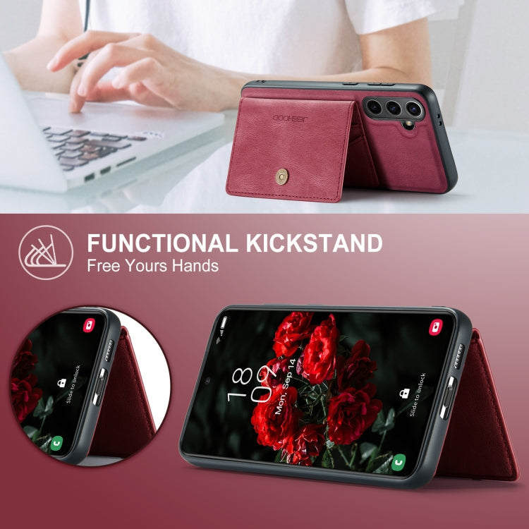 For Samsung Galaxy S24 FE 5G JEEHOOD J01 Retro Magnetic Detachable Wallet Phone Case