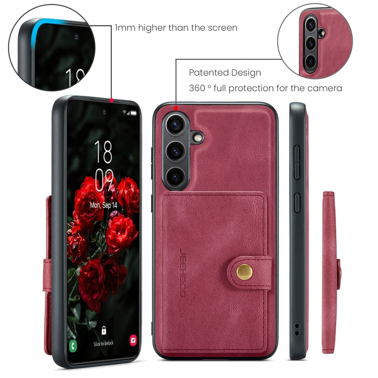 For Samsung Galaxy S24 FE 5G JEEHOOD J01 Retro Magnetic Detachable Wallet Phone Case