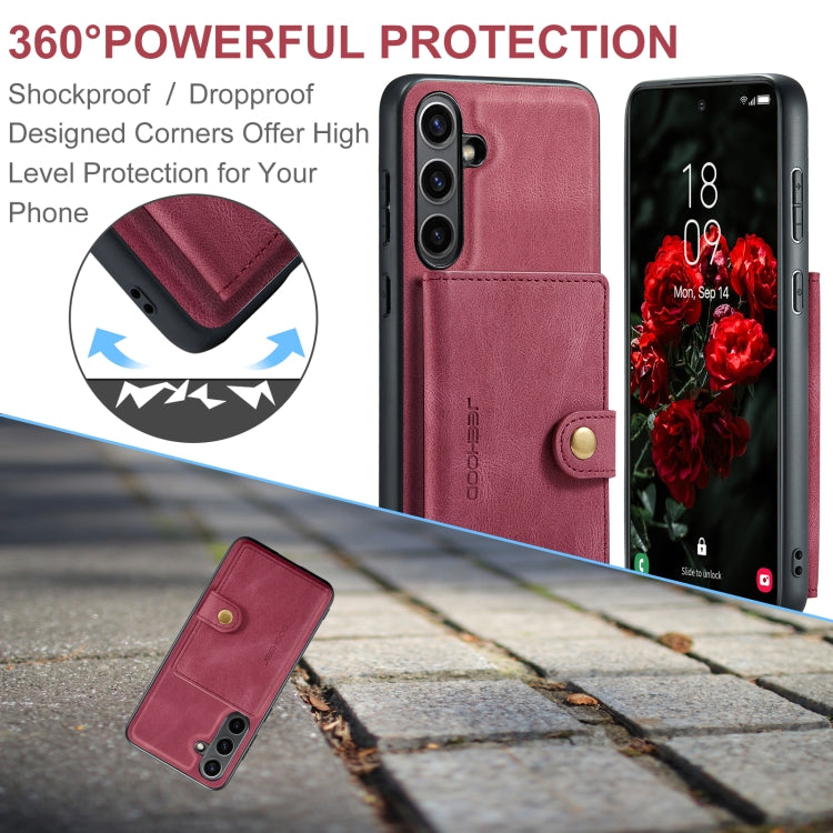 For Samsung Galaxy S24 FE 5G JEEHOOD J01 Retro Magnetic Detachable Wallet Phone Case