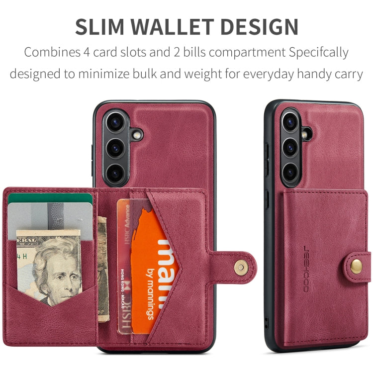 For Samsung Galaxy S24 FE 5G JEEHOOD J01 Retro Magnetic Detachable Wallet Phone Case