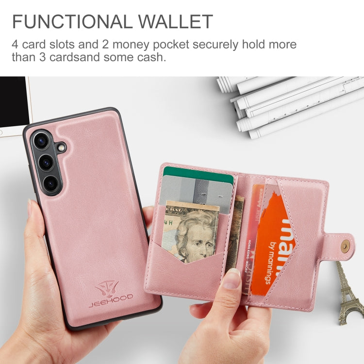 For Samsung Galaxy S24 FE 5G JEEHOOD J01 Retro Magnetic Detachable Wallet Phone Case