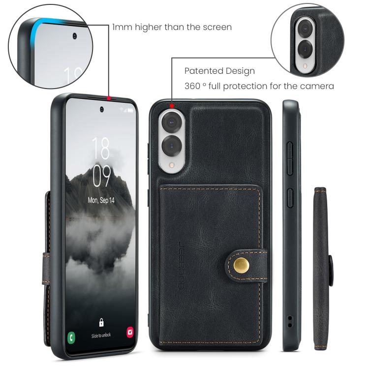 For Samsung Galaxy S25 Edge 5G JEEHOOD J01 Retro Magnetic Detachable Wallet Phone Case