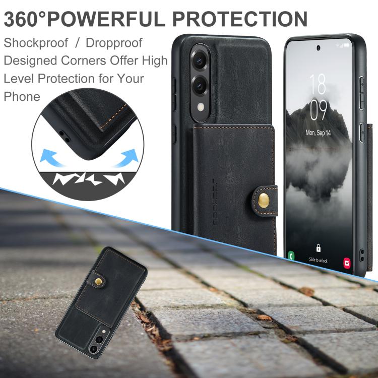 For Samsung Galaxy S25 Edge 5G JEEHOOD J01 Retro Magnetic Detachable Wallet Phone Case