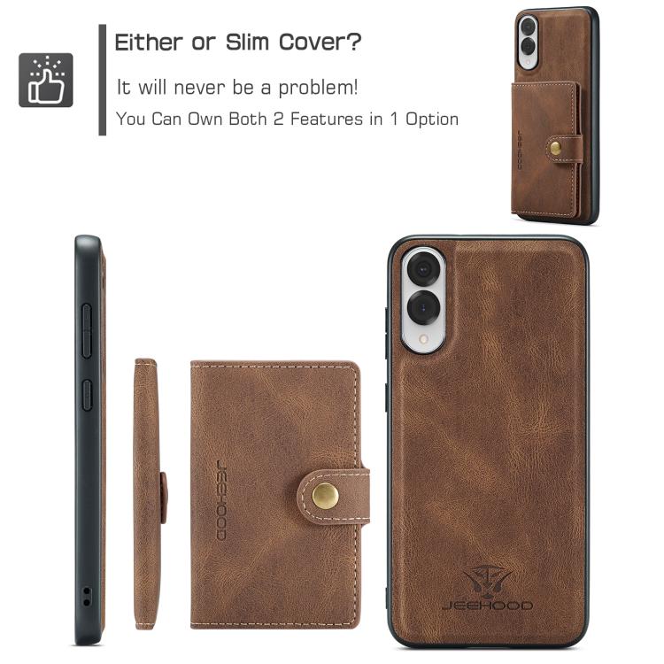For Samsung Galaxy S25 Edge 5G JEEHOOD J01 Retro Magnetic Detachable Wallet Phone Case