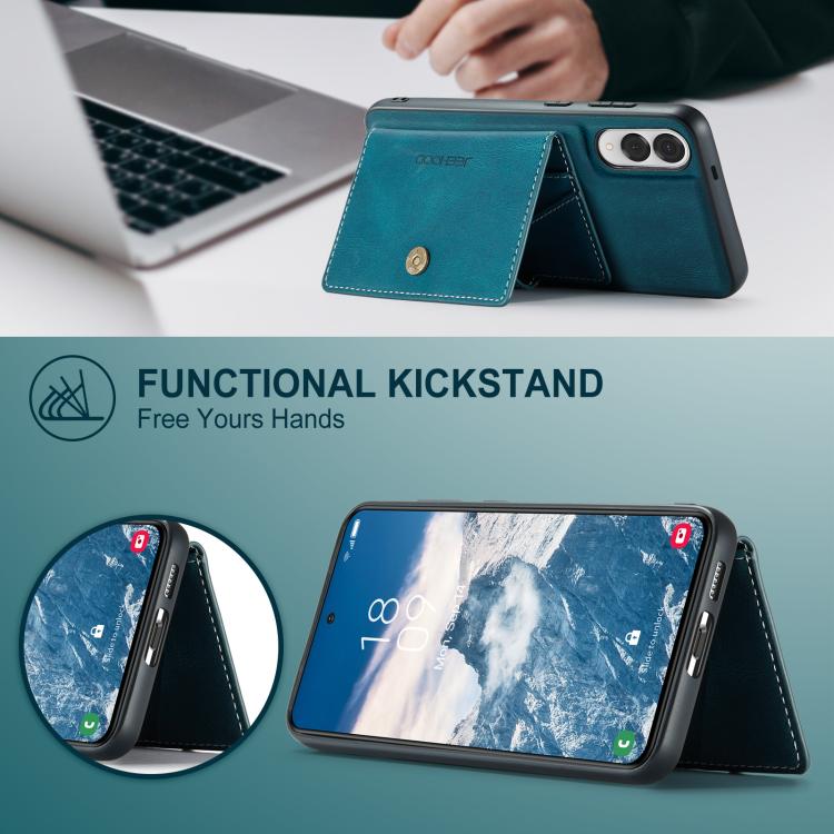 For Samsung Galaxy S25 Edge 5G JEEHOOD J01 Retro Magnetic Detachable Wallet Phone Case