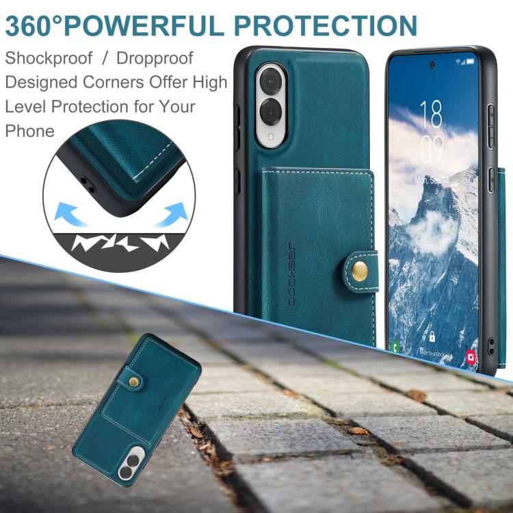 For Samsung Galaxy S25 Edge 5G JEEHOOD J01 Retro Magnetic Detachable Wallet Phone Case