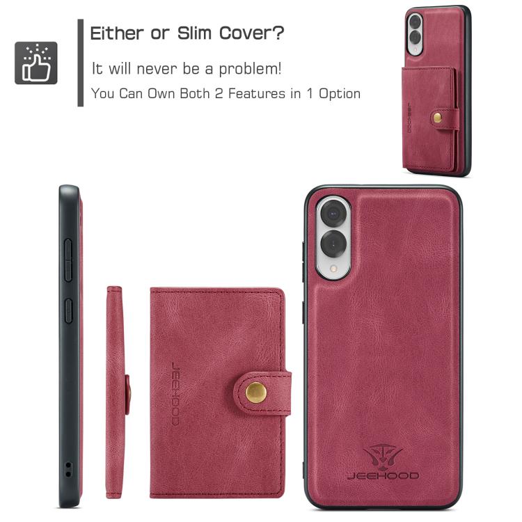 For Samsung Galaxy S25 Edge 5G JEEHOOD J01 Retro Magnetic Detachable Wallet Phone Case