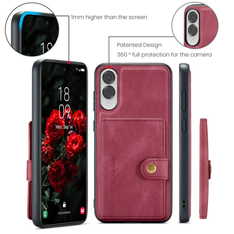 For Samsung Galaxy S25 Edge 5G JEEHOOD J01 Retro Magnetic Detachable Wallet Phone Case