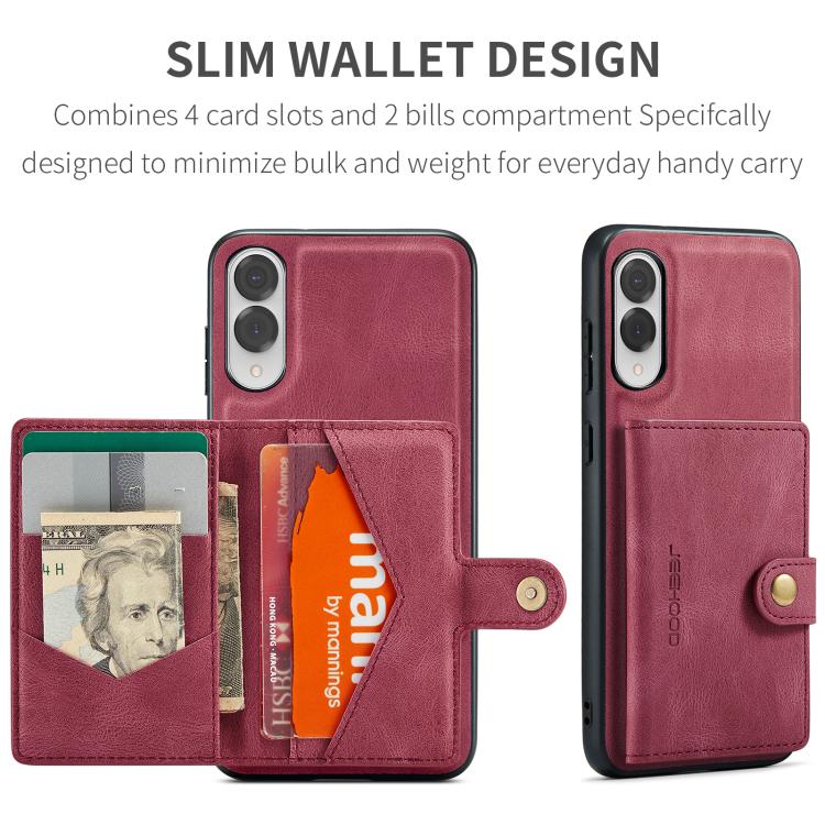 For Samsung Galaxy S25 Edge 5G JEEHOOD J01 Retro Magnetic Detachable Wallet Phone Case