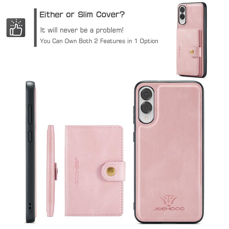 For Samsung Galaxy S25 Edge 5G JEEHOOD J01 Retro Magnetic Detachable Wallet Phone Case