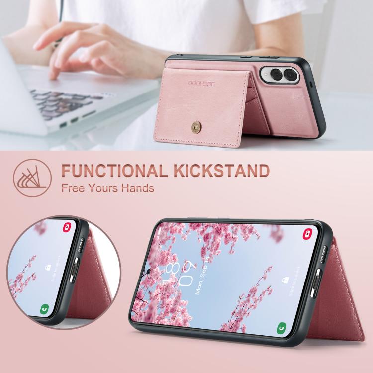 For Samsung Galaxy S25 Edge 5G JEEHOOD J01 Retro Magnetic Detachable Wallet Phone Case