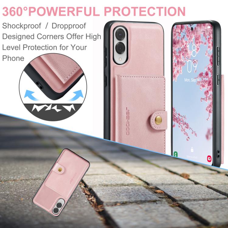 For Samsung Galaxy S25 Edge 5G JEEHOOD J01 Retro Magnetic Detachable Wallet Phone Case