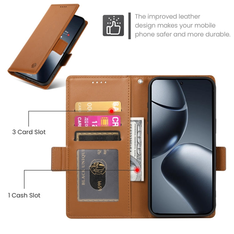 For Xiaomi 14T Pro Side Buckle Magnetic Frosted Leather Phone Case