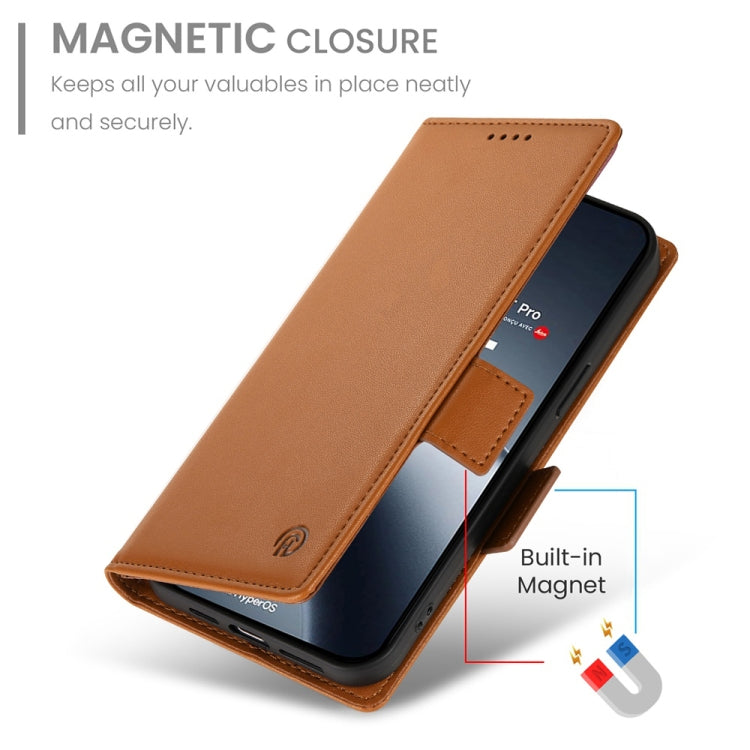 For Xiaomi 14T Pro Side Buckle Magnetic Frosted Leather Phone Case