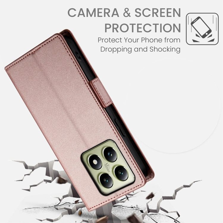 For Xiaomi 14T Side Buckle Magnetic Frosted Leather Phone Case