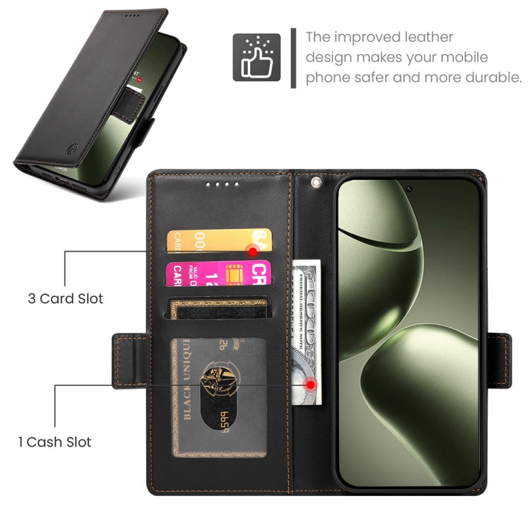 For Xiaomi 14T Side Buckle Magnetic Frosted Leather Phone Case