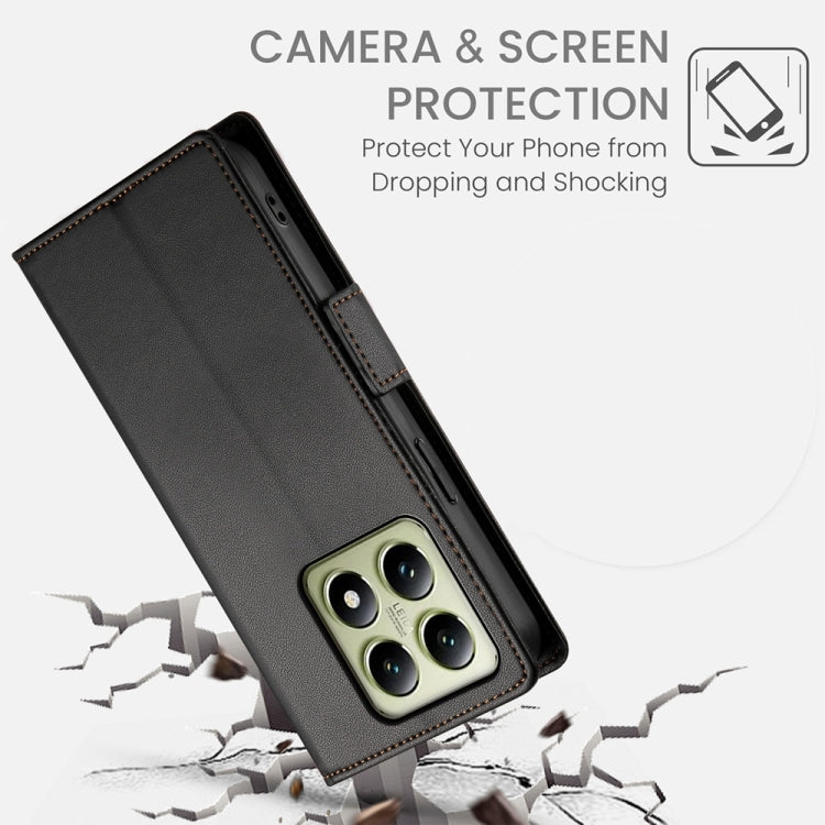 For Xiaomi 14T Side Buckle Magnetic Frosted Leather Phone Case