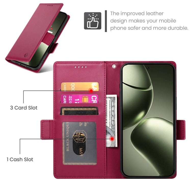 For Xiaomi 14T Side Buckle Magnetic Frosted Leather Phone Case