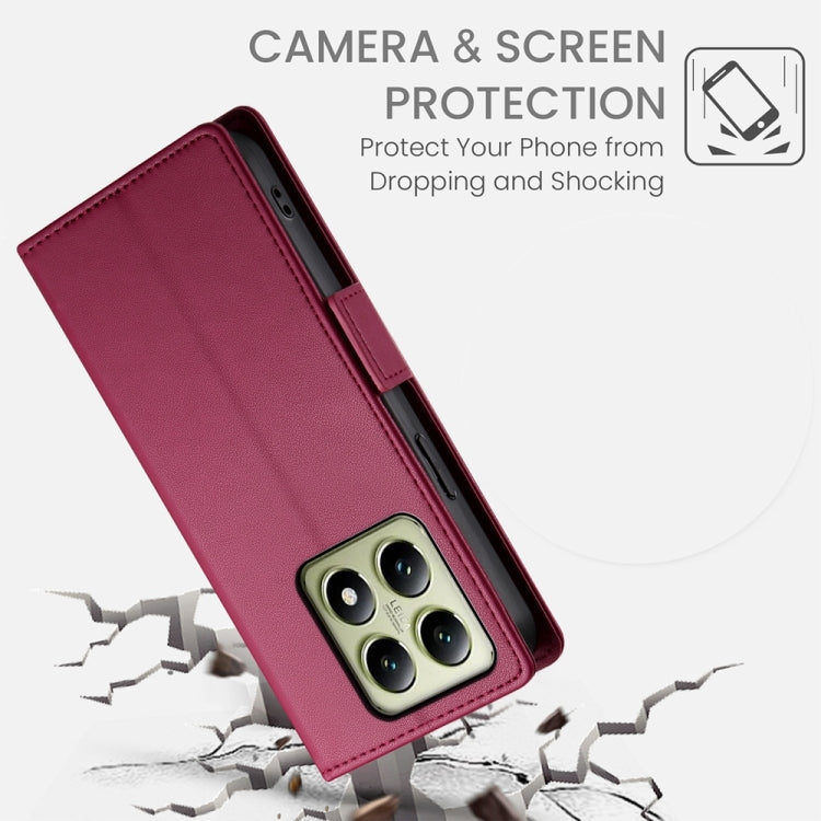For Xiaomi 14T Side Buckle Magnetic Frosted Leather Phone Case