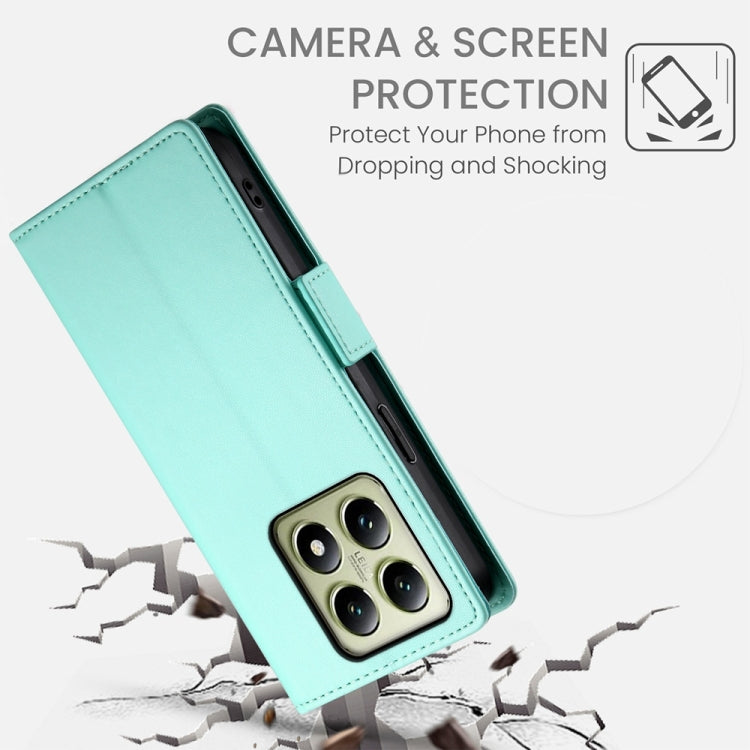 For Xiaomi 14T Side Buckle Magnetic Frosted Leather Phone Case