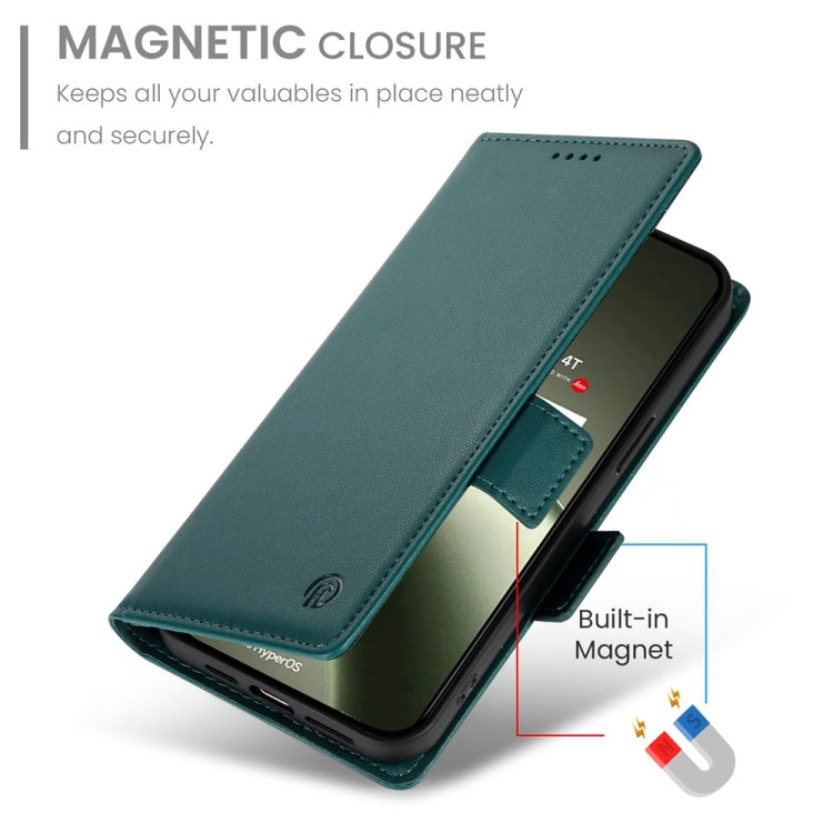 For Xiaomi 14T Side Buckle Magnetic Frosted Leather Phone Case