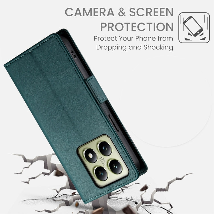 For Xiaomi 14T Side Buckle Magnetic Frosted Leather Phone Case