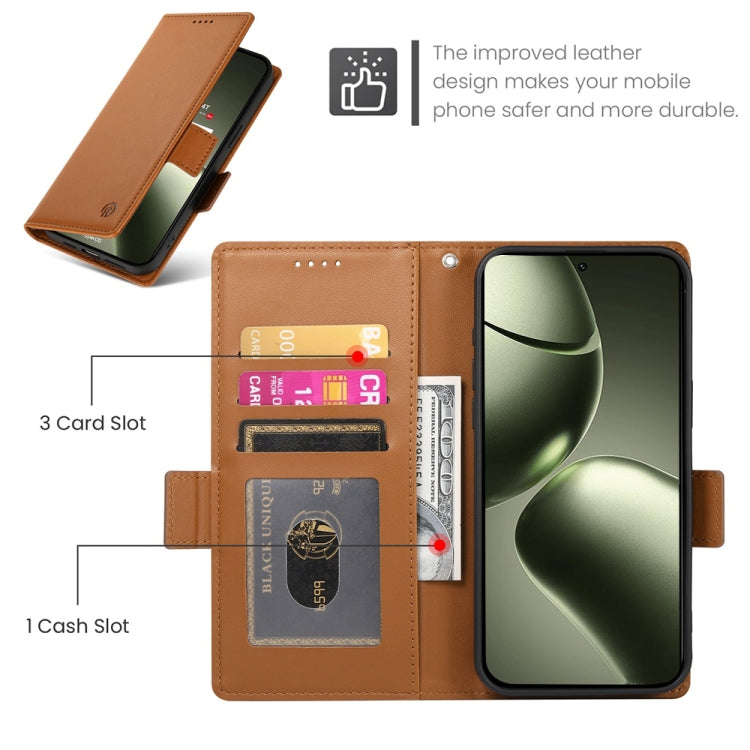For Xiaomi 14T Side Buckle Magnetic Frosted Leather Phone Case