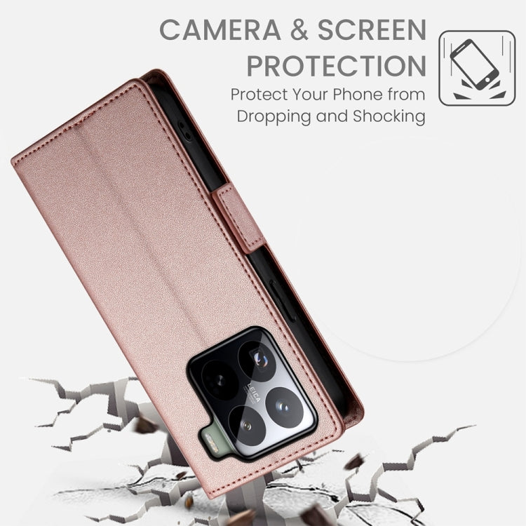 For Xiaomi 15 Side Buckle Magnetic Frosted Leather Phone Case