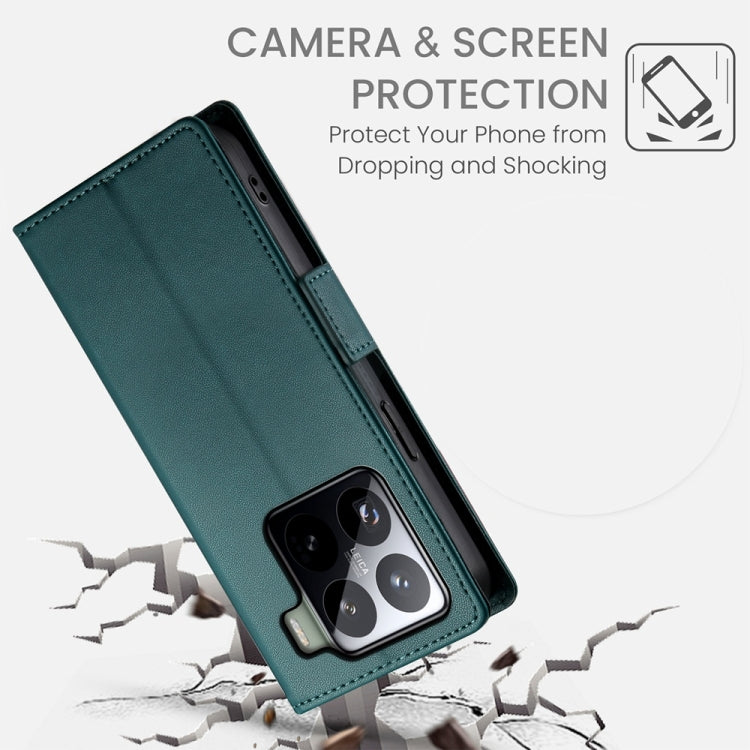 For Xiaomi 15 Side Buckle Magnetic Frosted Leather Phone Case