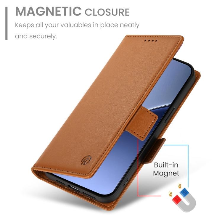 For Xiaomi 15 Side Buckle Magnetic Frosted Leather Phone Case