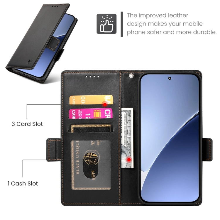 For Xiaomi 15 Pro Side Buckle Magnetic Frosted Leather Phone Case