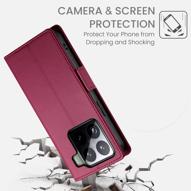 For Xiaomi 15 Pro Side Buckle Magnetic Frosted Leather Phone Case