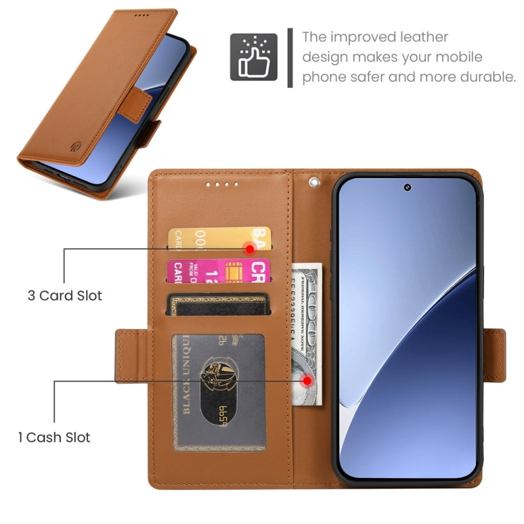 For Xiaomi 15 Pro Side Buckle Magnetic Frosted Leather Phone Case