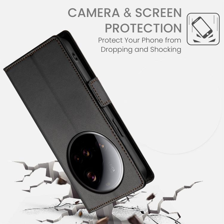 For Xiaomi 15 Ultra Side Buckle Magnetic Frosted Leather Phone Case