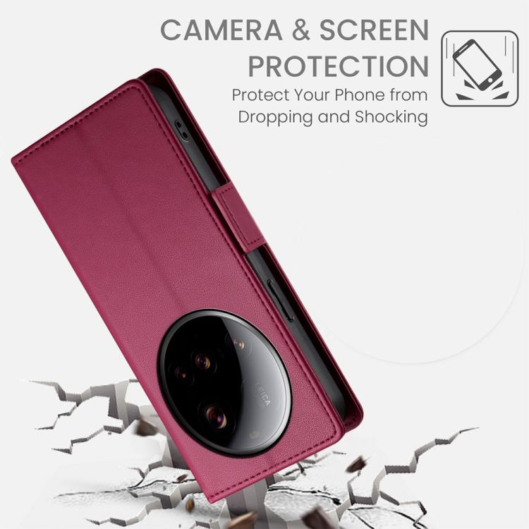 For Xiaomi 15 Ultra Side Buckle Magnetic Frosted Leather Phone Case