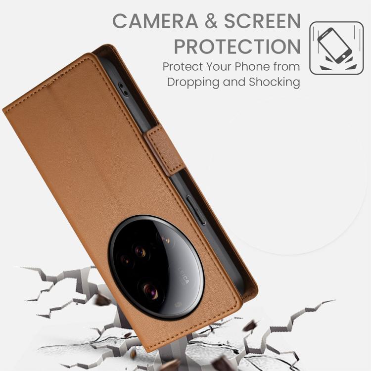 For Xiaomi 15 Ultra Side Buckle Magnetic Frosted Leather Phone Case
