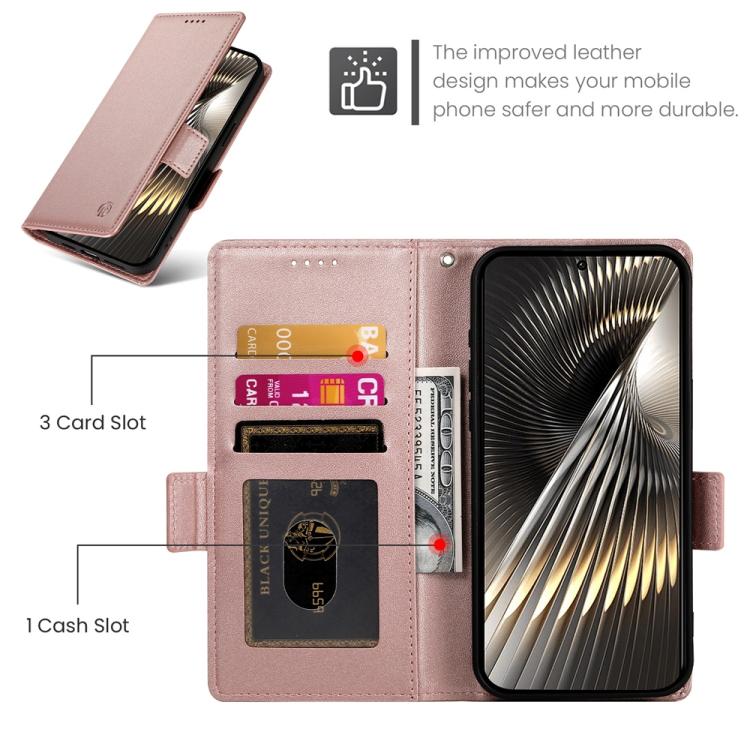 For Xiaomi Poco X7 Pro / Redmi Turbo 4 Side Buckle Magnetic Frosted Leather Phone Case