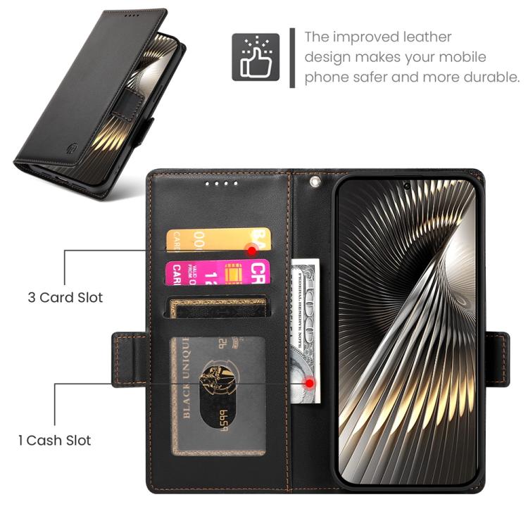 For Xiaomi Poco X7 Pro / Redmi Turbo 4 Side Buckle Magnetic Frosted Leather Phone Case