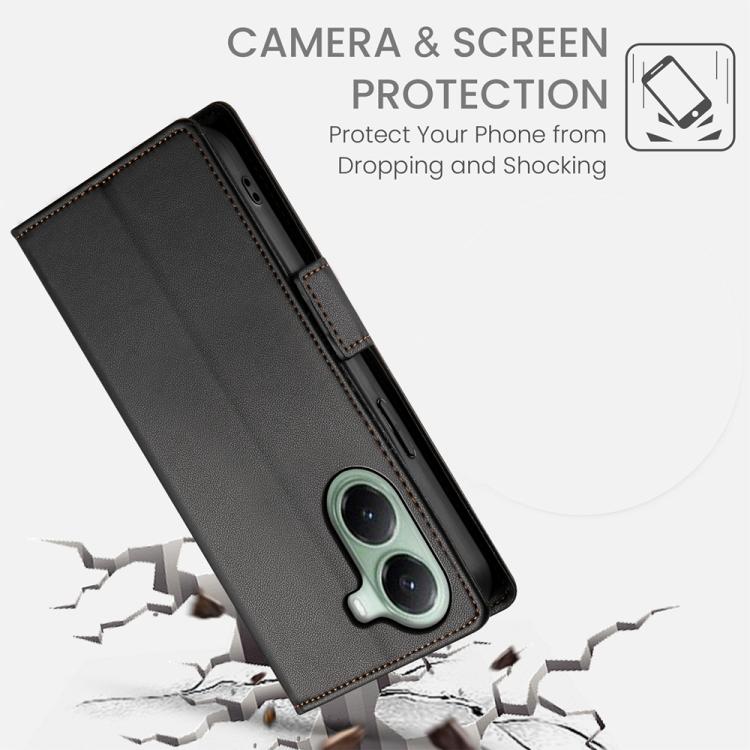 For Xiaomi Poco X7 Pro / Redmi Turbo 4 Side Buckle Magnetic Frosted Leather Phone Case