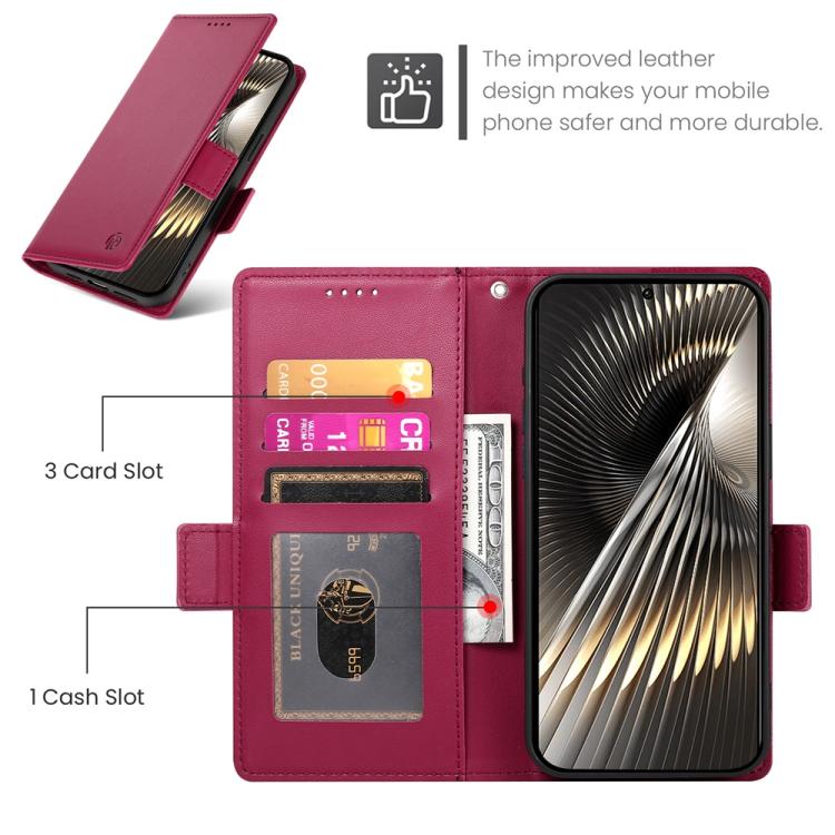 For Xiaomi Poco X7 Pro / Redmi Turbo 4 Side Buckle Magnetic Frosted Leather Phone Case