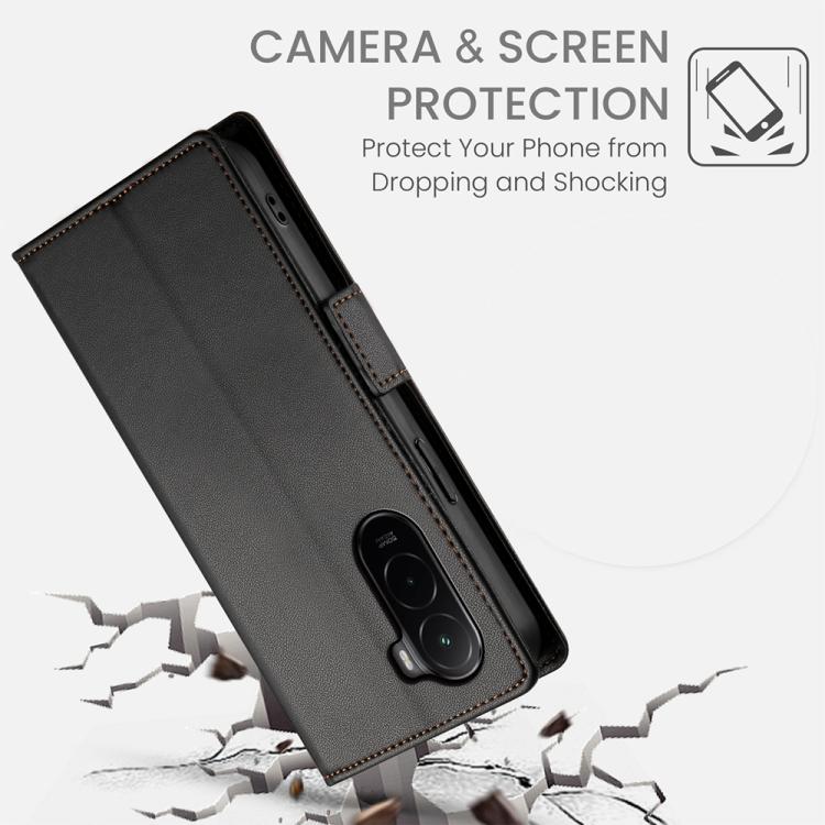 For Xiaomi Poco M7 4G 169mm Side Buckle Magnetic Frosted Leather Phone Case