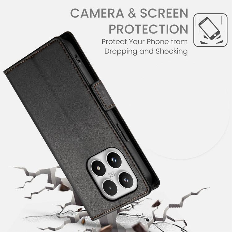 For Xiaomi 17 Side Buckle Magnetic Frosted Leather Phone Case