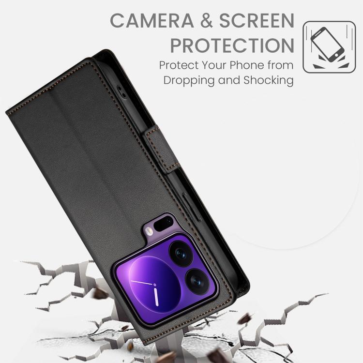 For Xiaomi 17 Pro Side Buckle Magnetic Frosted Leather Phone Case