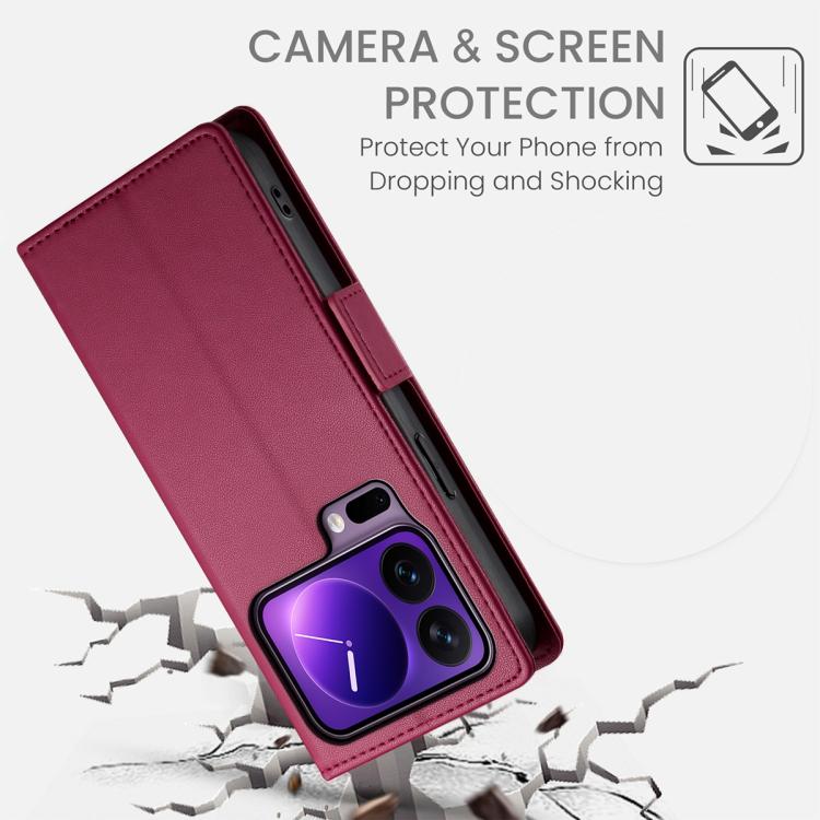 For Xiaomi 17 Pro Side Buckle Magnetic Frosted Leather Phone Case