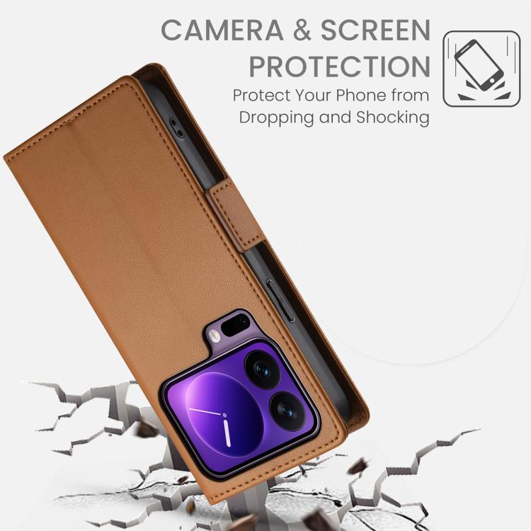For Xiaomi 17 Pro Side Buckle Magnetic Frosted Leather Phone Case