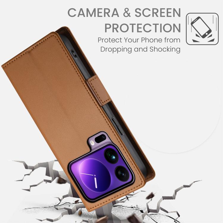 For Xiaomi 17 Pro Max Side Buckle Magnetic Frosted Leather Phone Case