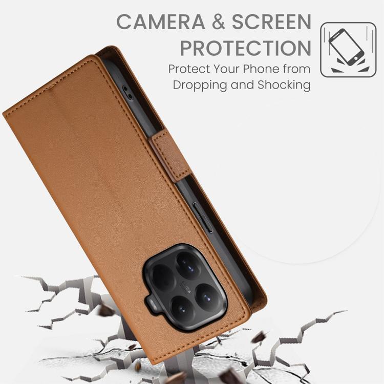 For Xiaomi 15T Pro 5G Side Buckle Magnetic Frosted Leather Phone Case