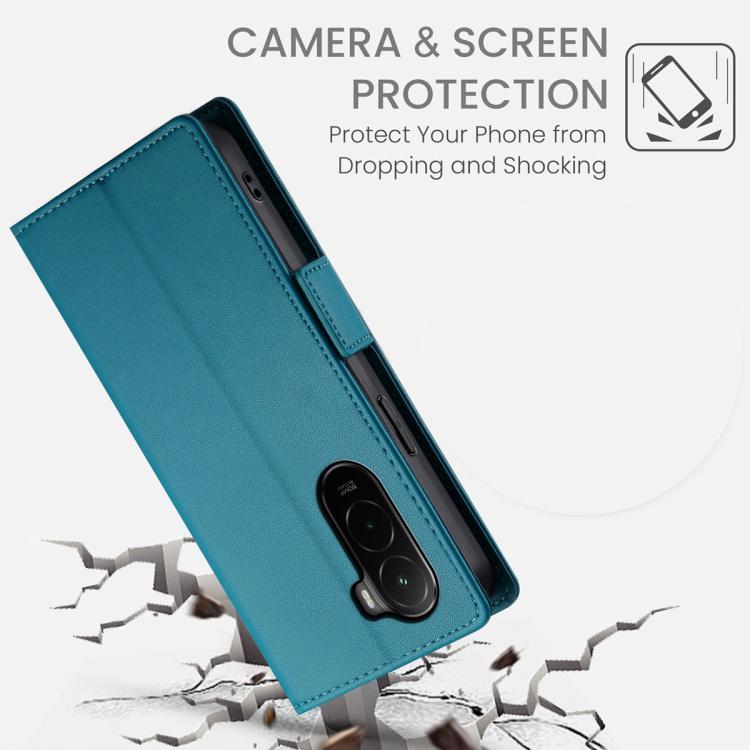 For Xiaomi Poco M7 4G 171mm Side Buckle Magnetic Frosted Leather Phone Case