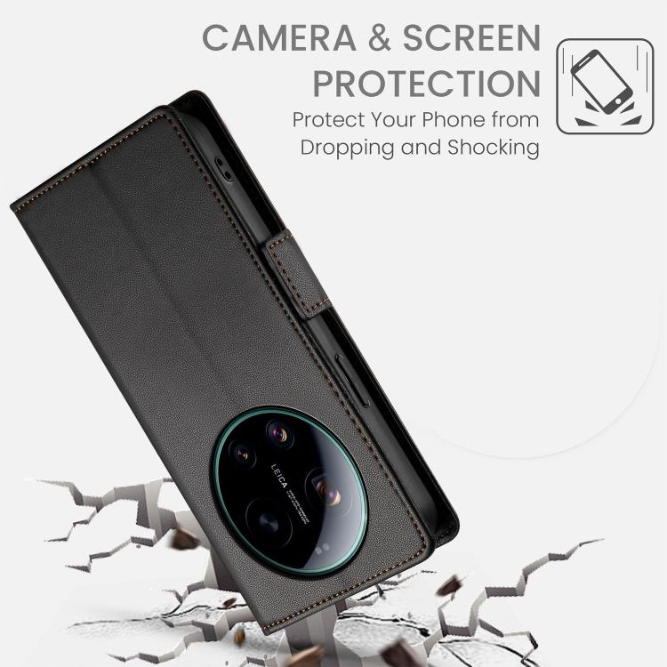 For Xiaomi 17 Ultra Side Buckle Magnetic Frosted Leather Phone Case
